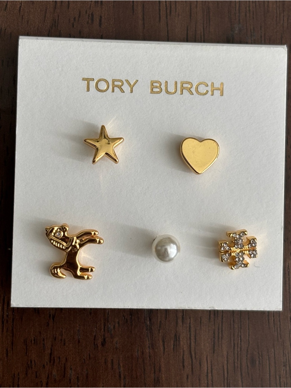 Brand new Tory Burch Gold plated Mixed Stud Earring Sets